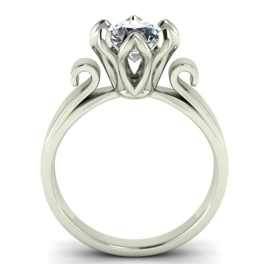 Перстень из белого золота  с цирконием (модель 02-1237.0.2401) - 4