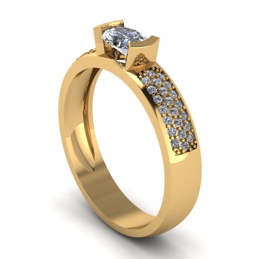 Перстень из красного золота  с цирконием (модель 02-1418.0.1401) - 5