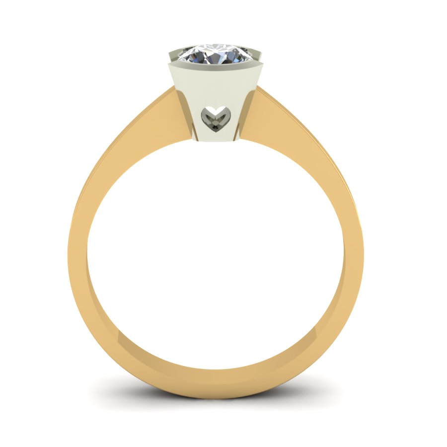 Перстень из красного+белого золота  с цирконием (модель 02-1358.0.4401) - 2