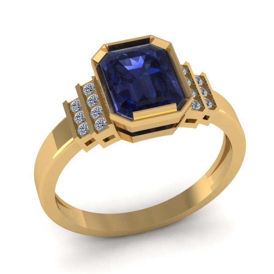 Перстень из красного золота  с александритом синтетическ (модель 02-1622.0.1245)