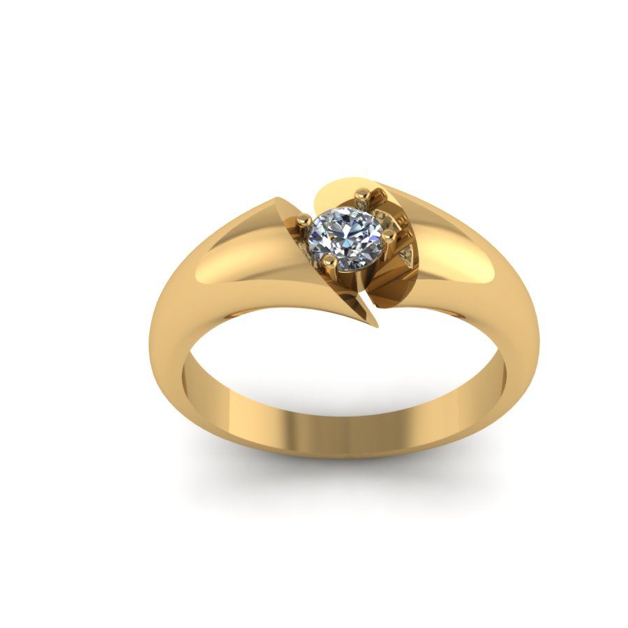Перстень из красного золота  с цирконием (модель 02-1262.0.1401)