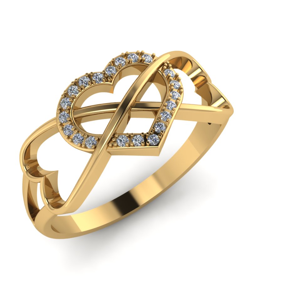 Перстень из красного золота  с цирконием (модель 02-1856.0.1401) - 5