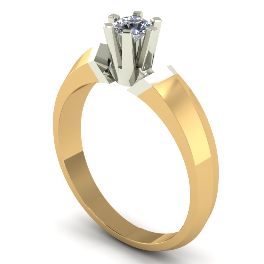 Перстень из красного+белого золота  с бриллиантом (модель 02-0797.0.4110) - 1