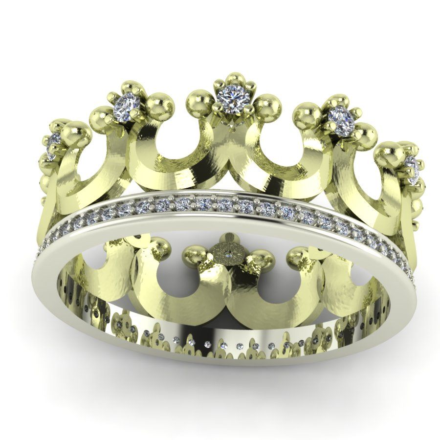 Перстень из лимонного+белого золота  с цирконием (модель 02-0881.0.5401)