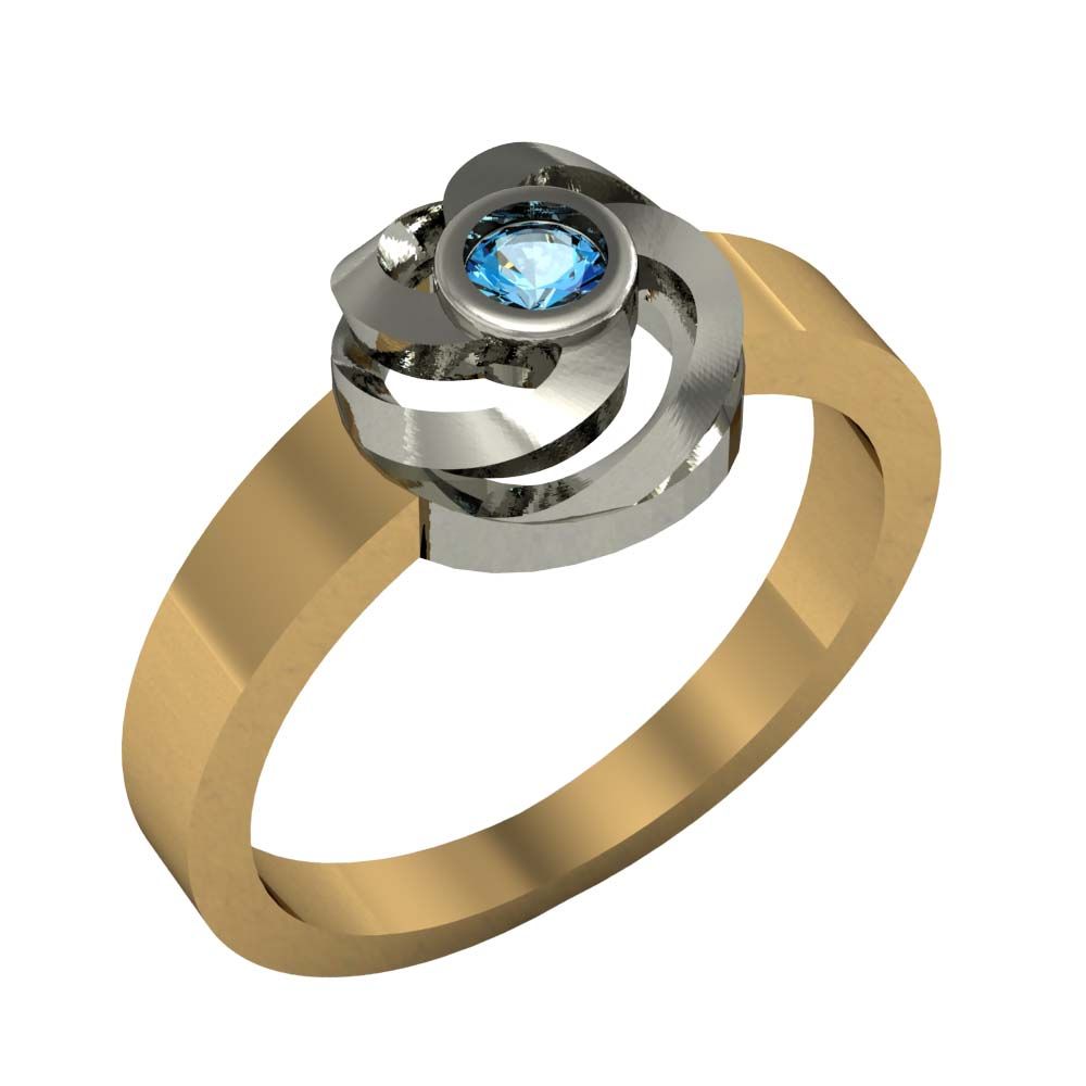 Перстень из белого золота  с сапфиром (модель 02-0930.0.2120)