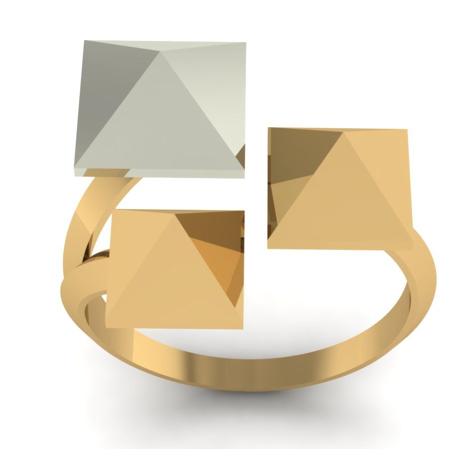 Перстень из красного+белого золота  (модель 02-1385.0.4000)