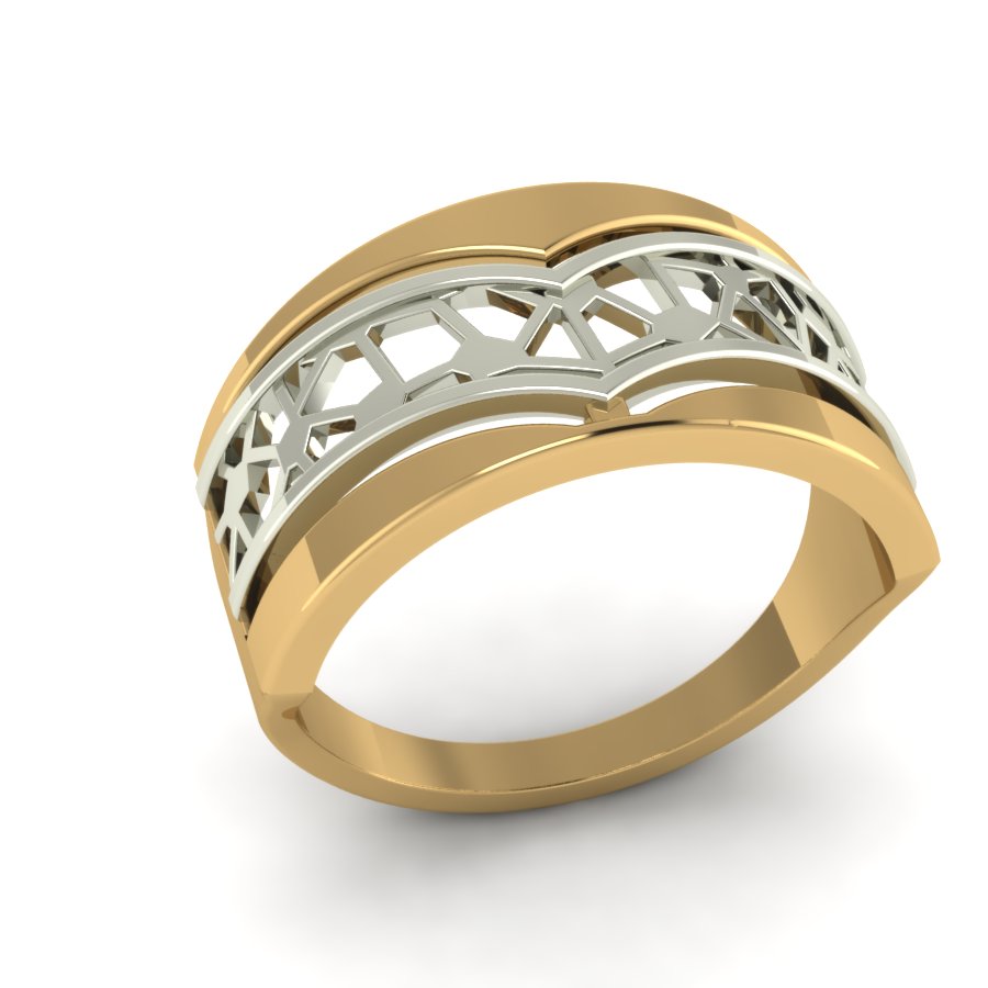 Перстень из красного+белого золота  (модель 02-1554.0.4000) - 3