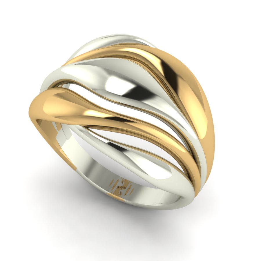 Перстень из красного+белого золота  (модель 02-1553.0.4000) - 6