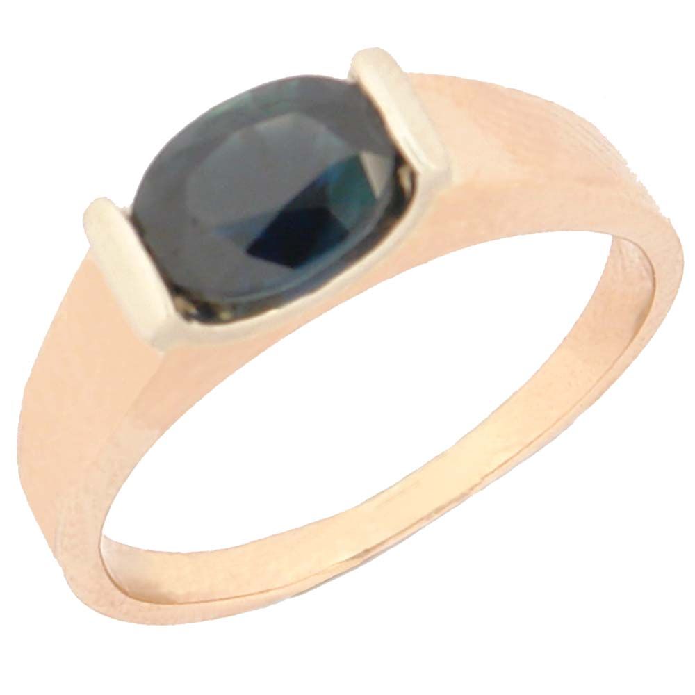 Перстень из красного+белого золота  с топазом (модель 02-0441.0.4220)