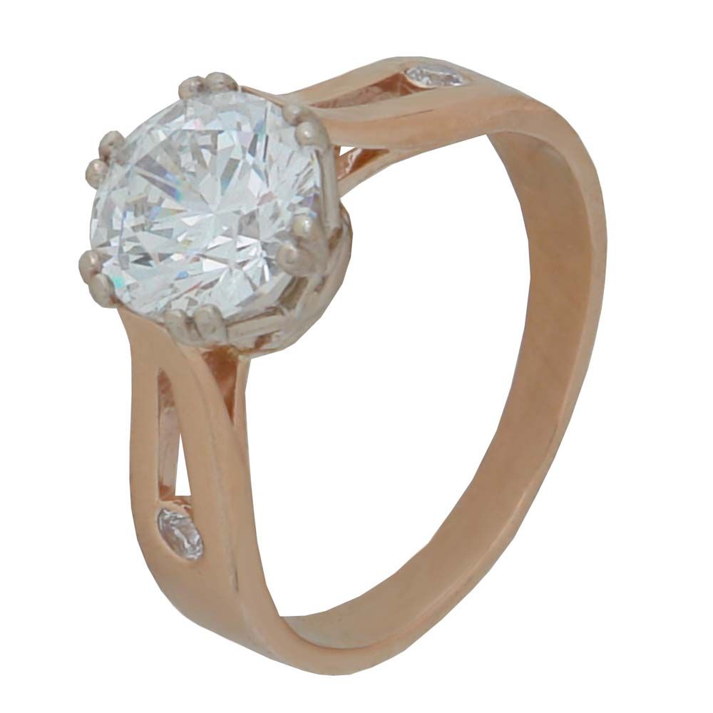 Перстень из лимонного+белого золота  с рубином (модель 02-0874.0.5140)