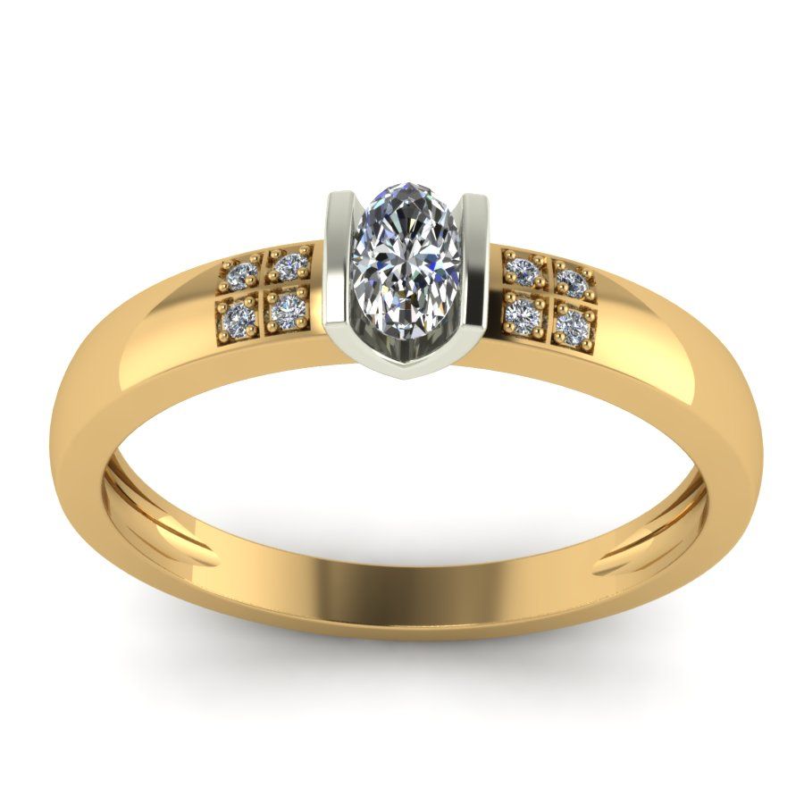 Перстень из красного+белого золота  с цирконием (модель 02-1773.0.4401)