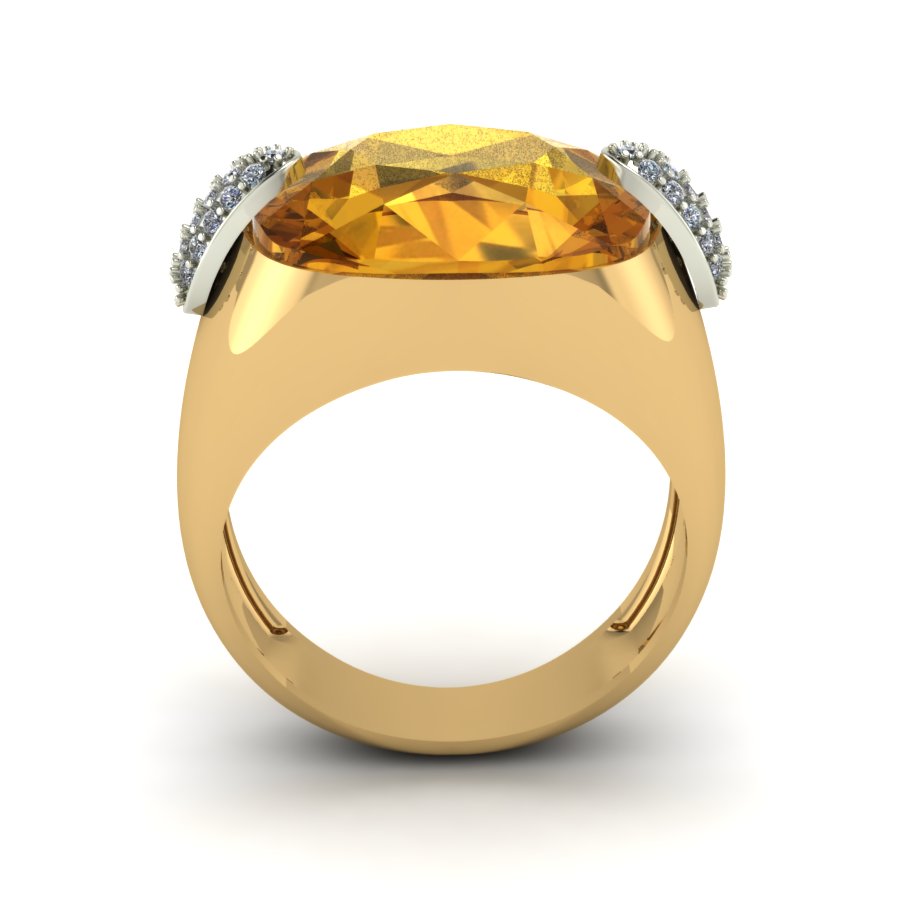 Перстень из красного+белого золота  с цитрином (модель 02-1285.0.4270) - 6