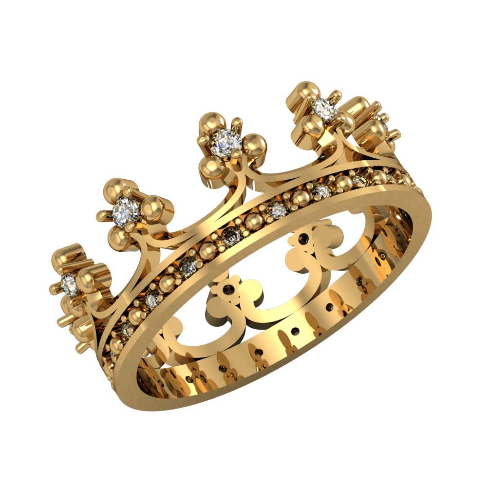Перстень из красного золота  с цирконием (модель 02-1084.0.1401)