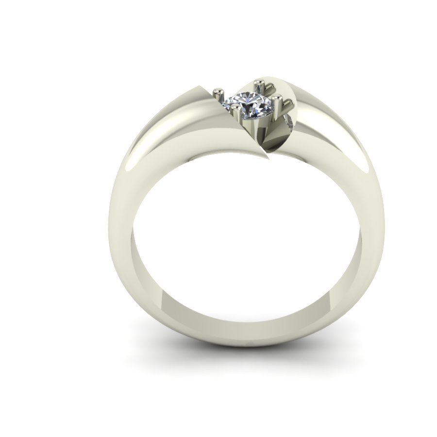 Перстень из белого золота  с цирконием (модель 02-1262.0.2401) - 4