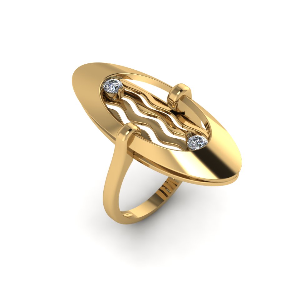 Перстень из красного золота  с цирконием (модель 02-1494.1.1401) - 5