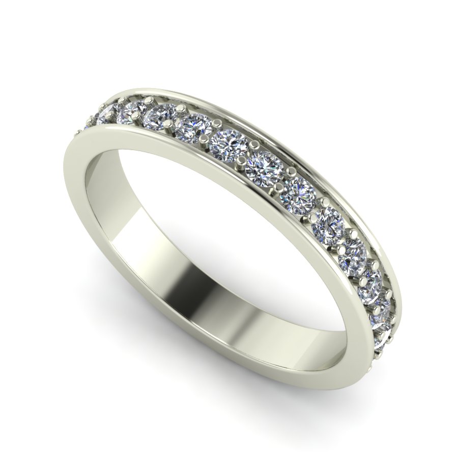 Обручальное кольцо из белого золота  с цирконием (модель 04-0143.0.2401) - 1