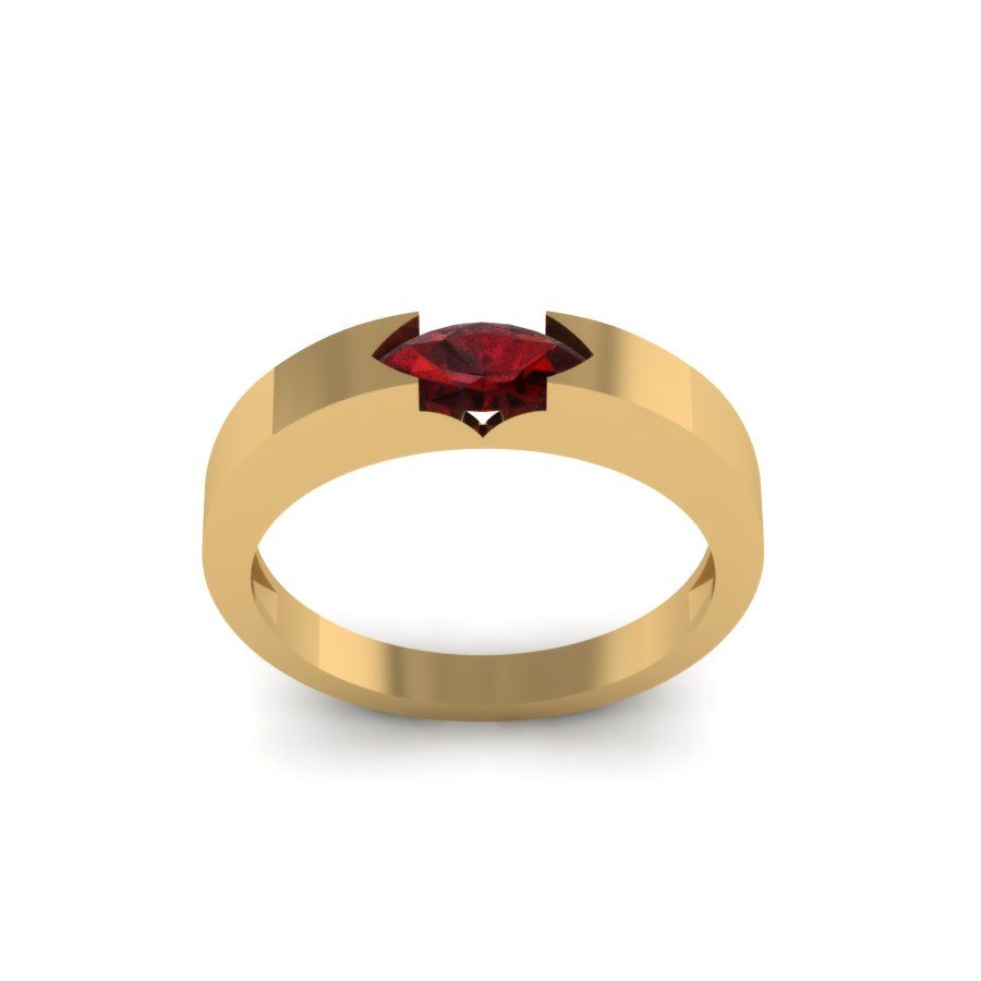 Перстень из красного золота  с гранатом (модель 02-0882.4.1210)