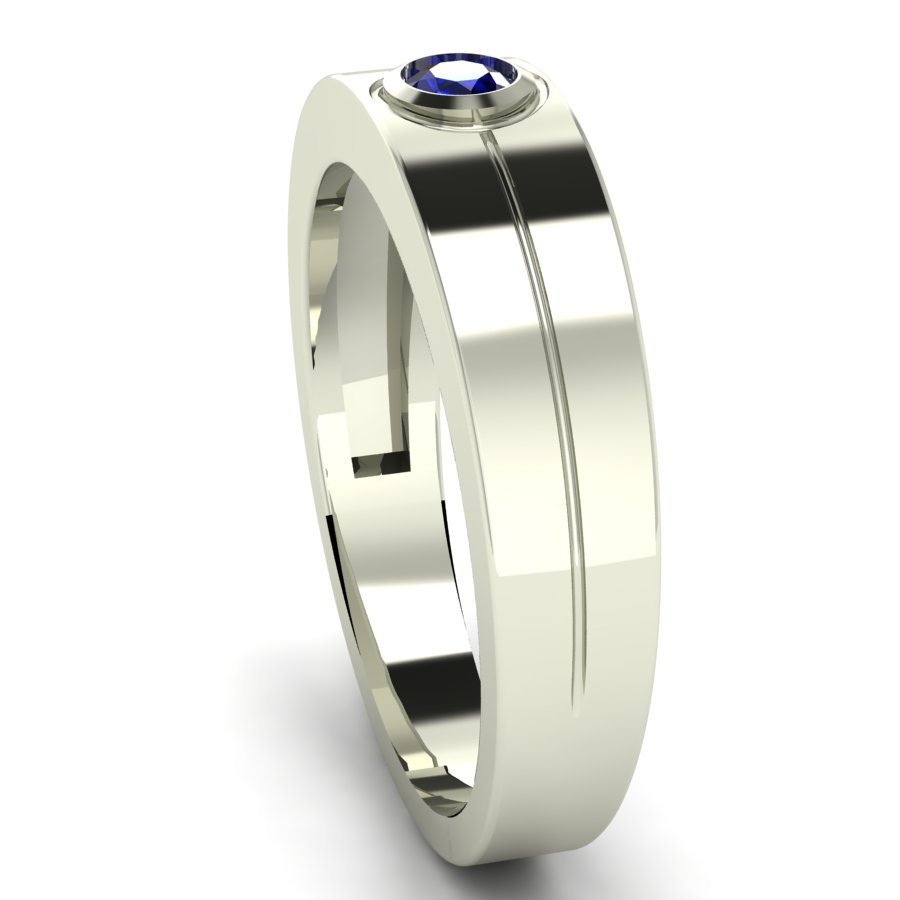 Перстень из белого золота  с сапфиром (модель 02-1006.0.2120) - 2
