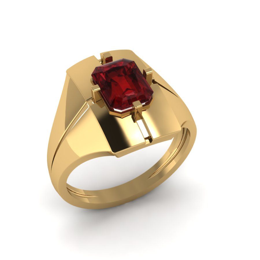 Перстень из красного золота  с гранатом (модель 02-1811.0.1210)