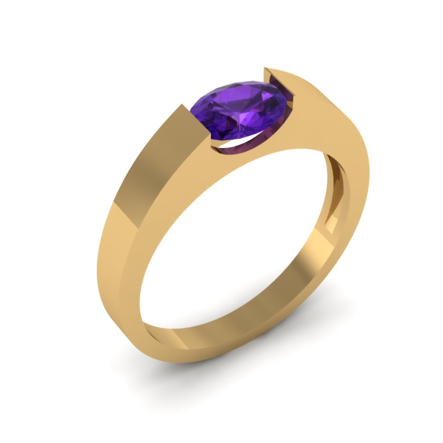 Перстень из красного золота  с аметистом (модель 02-0882.2.1240) - 3