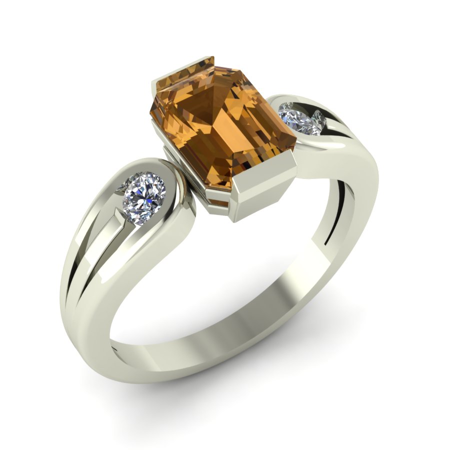 Перстень из белого золота  с цитрином (модель 02-1775.0.2270) - 2