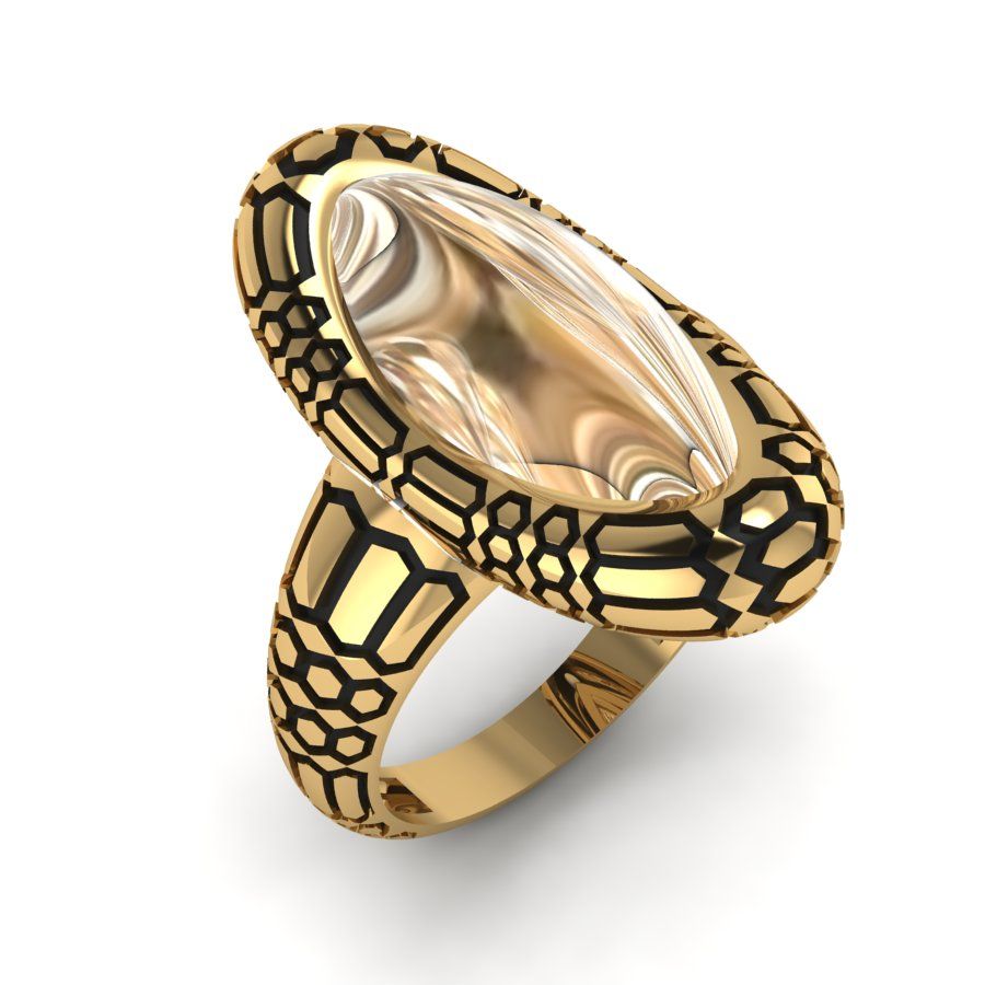 Перстень из лимонного золота  с цитрином (модель 02-1986.1.3270)