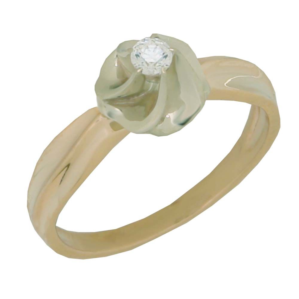 Перстень из белого золота  с бриллиантом (модель 02-0894.0.2110)
