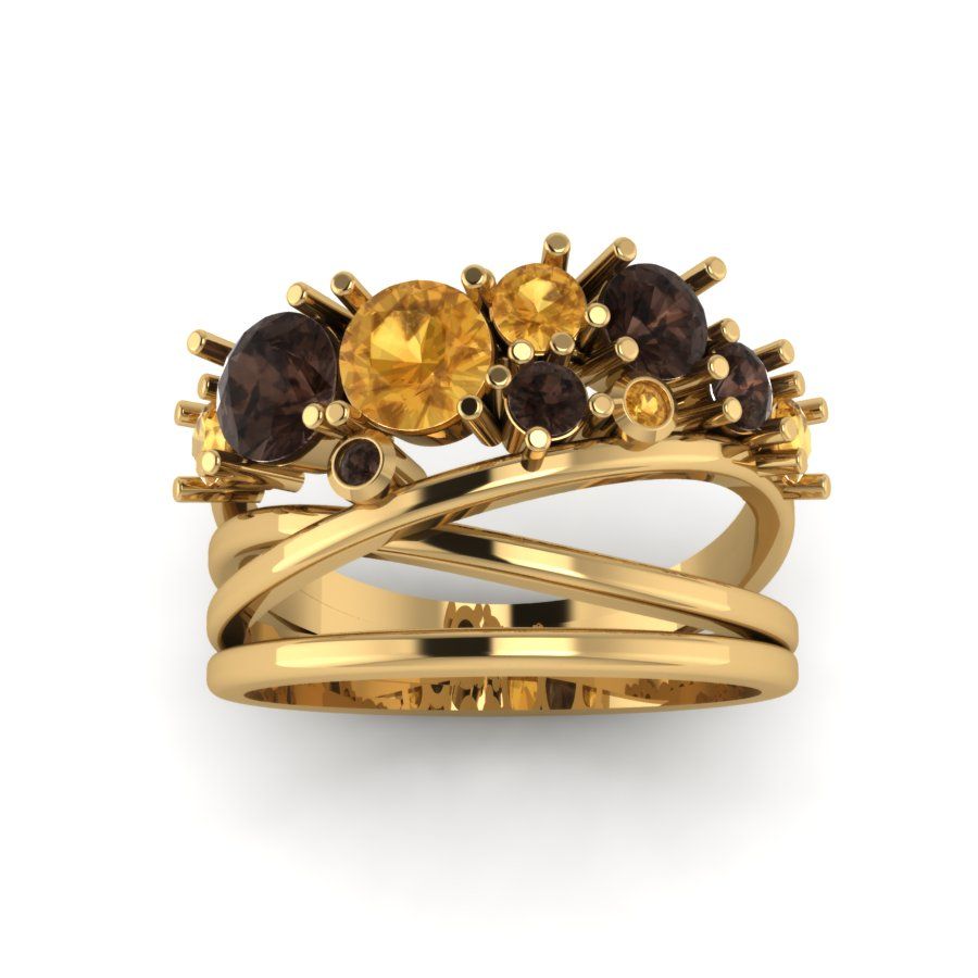 Перстень из красного золота  с цитрином (модель 02-1423.0.1270)