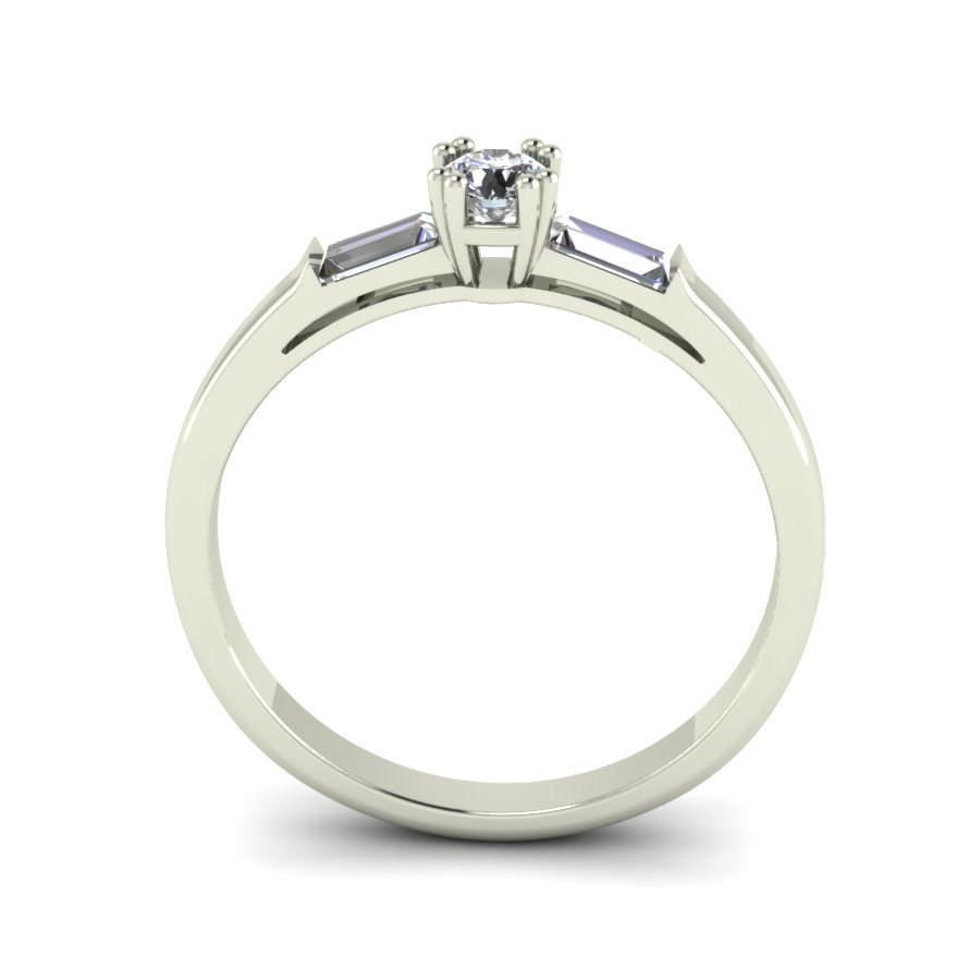 Перстень из белого золота  с цирконием (модель 02-1528.0.2401) - 4