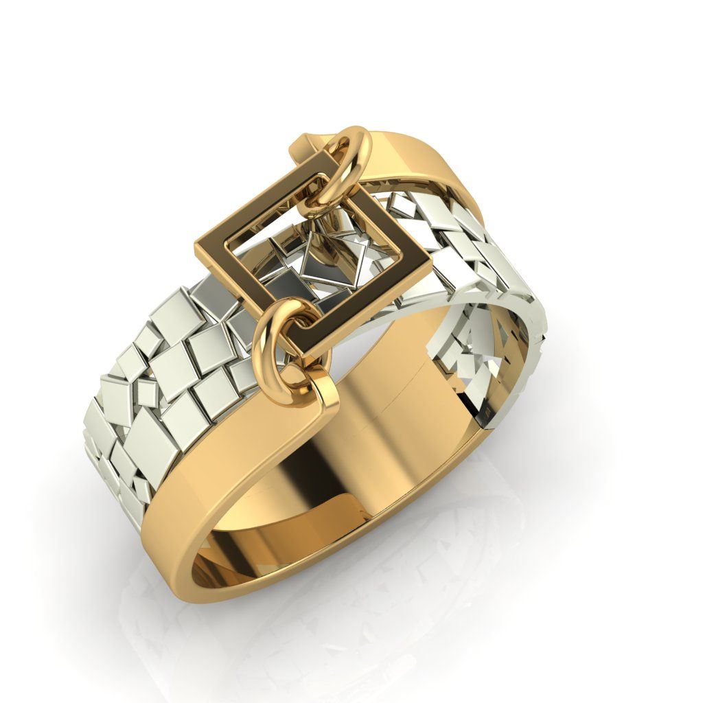 Перстень из красного+белого золота  (модель 02-2464.0.4000)