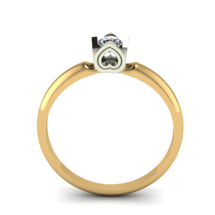 Перстень из красного+белого золота  с цирконием (модель 02-1340.0.4401) - 2