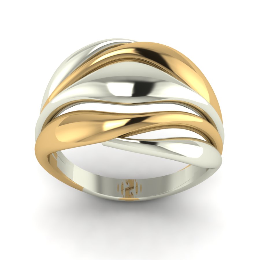 Перстень из красного+белого золота  (модель 02-1553.0.4000) - 5