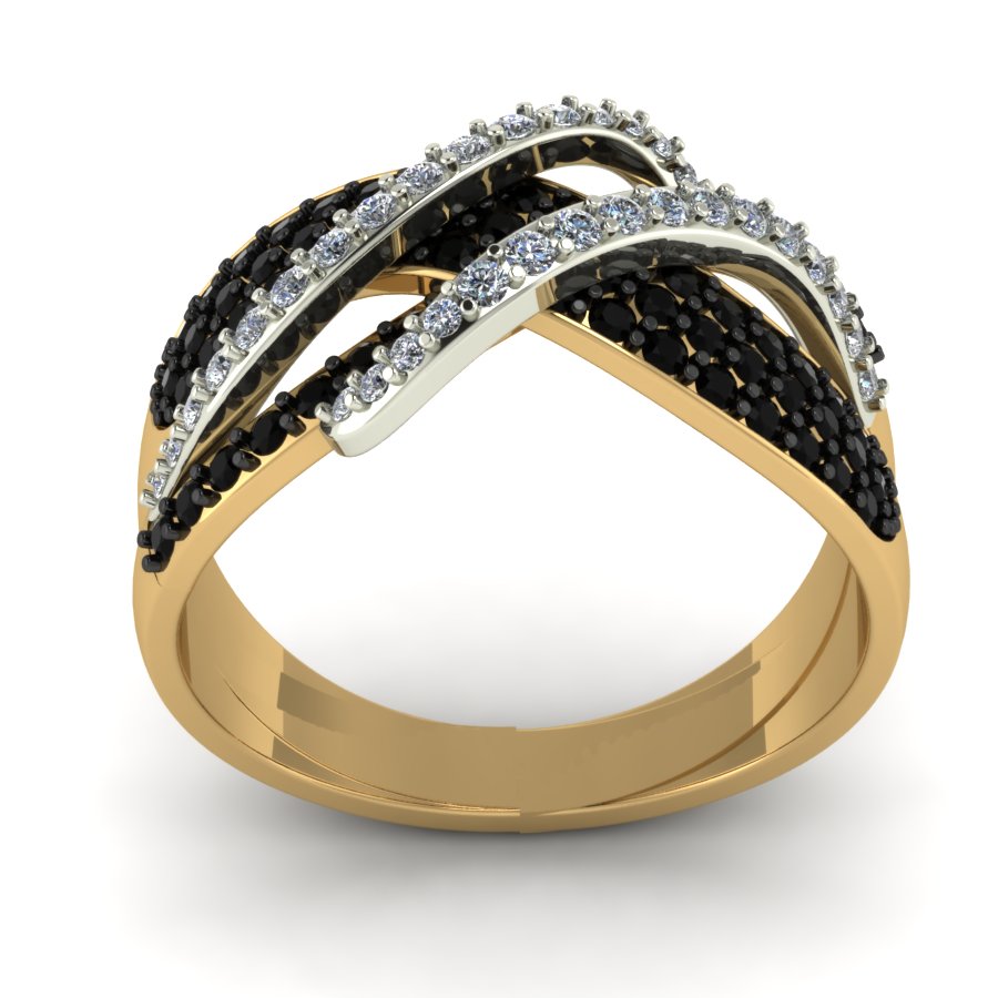 Перстень из красного+белого золота  с цирконием (модель 02-1509.0.4402) - 6
