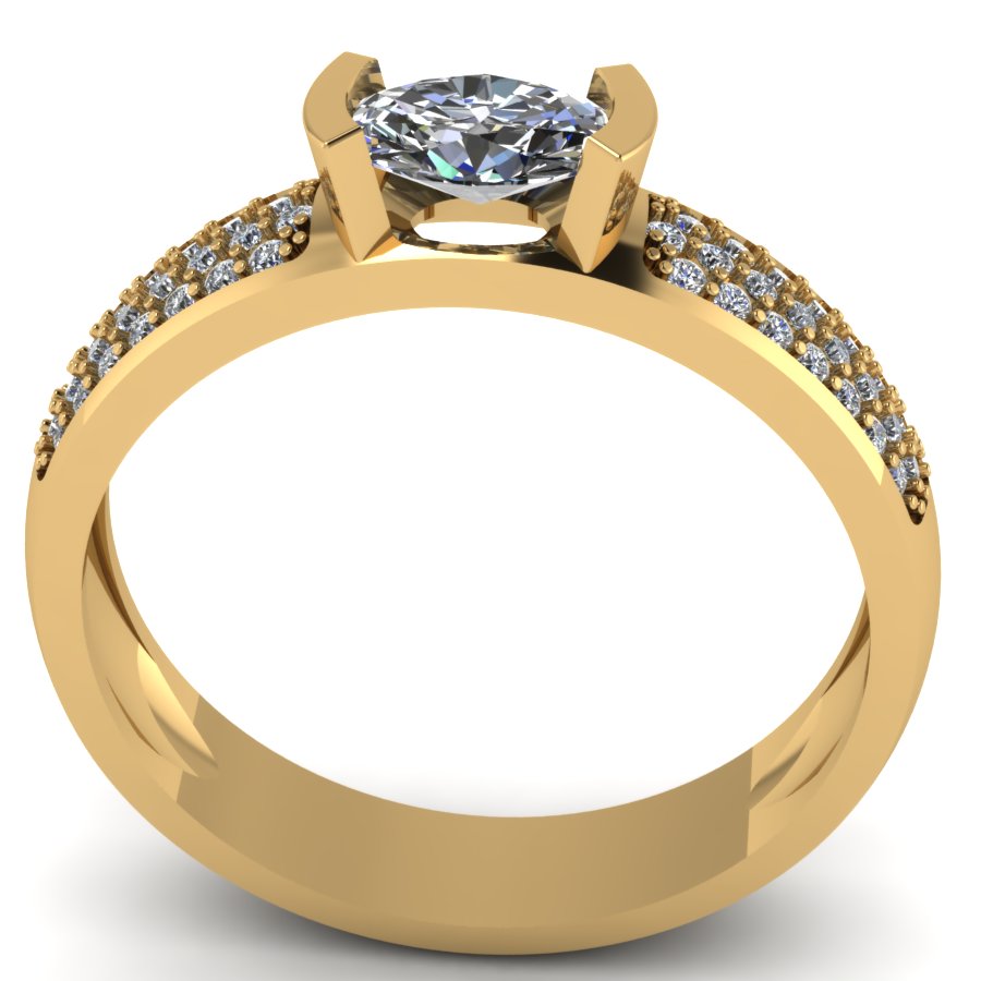 Перстень из красного золота  с цирконием (модель 02-1418.0.1401) - 2