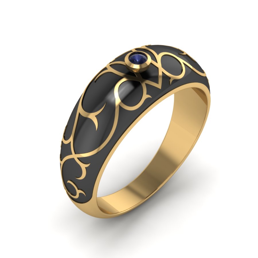 Перстень из красного золота  с сапфиром (модель 02-1542.0.1120) - 5