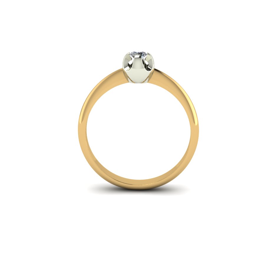 Перстень из красного+белого золота  с бриллиантом (модель 02-1536.0.4110) - 2