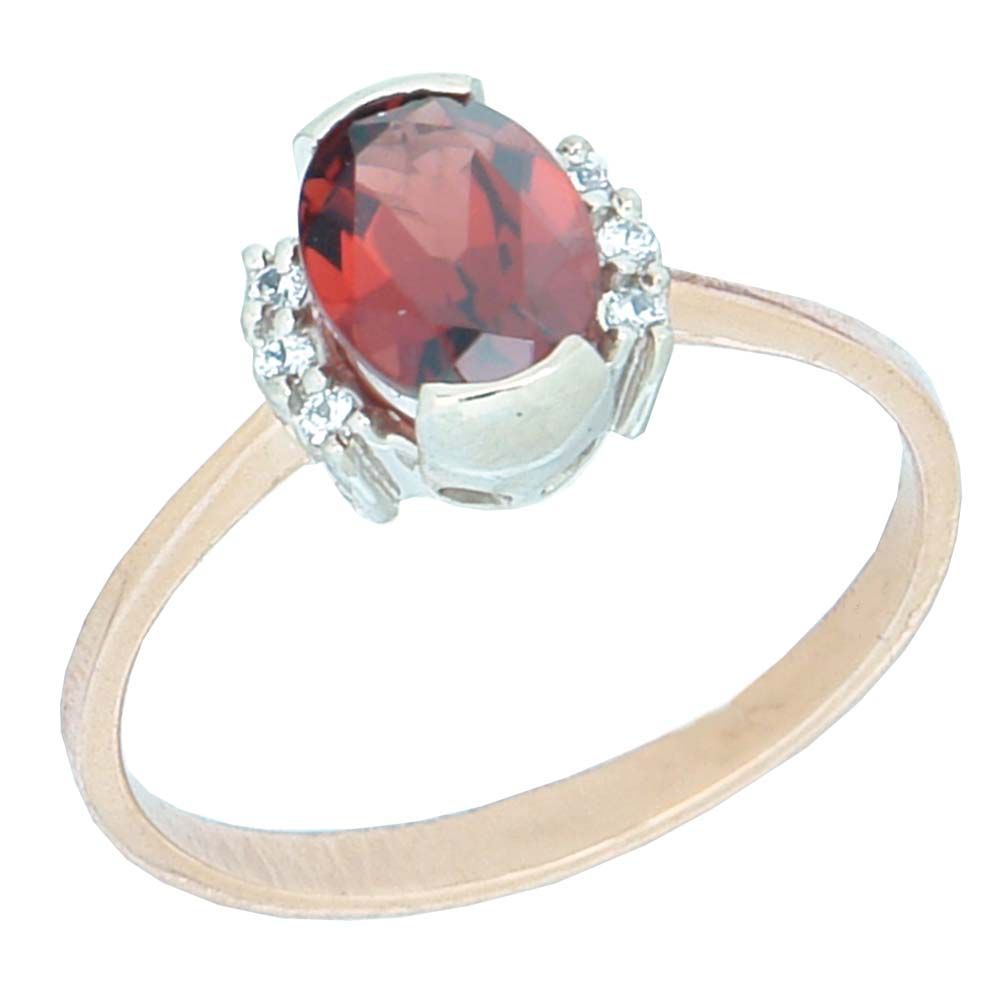 Перстень из красного+белого золота  с сапфиром (модель 02-0680.0.4121)