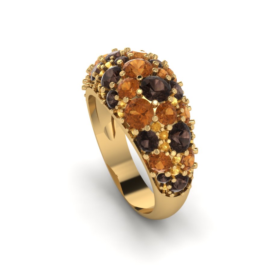 Перстень из красного золота  с дымчатым кварцем (модель 02-1241.0.1250) - 5