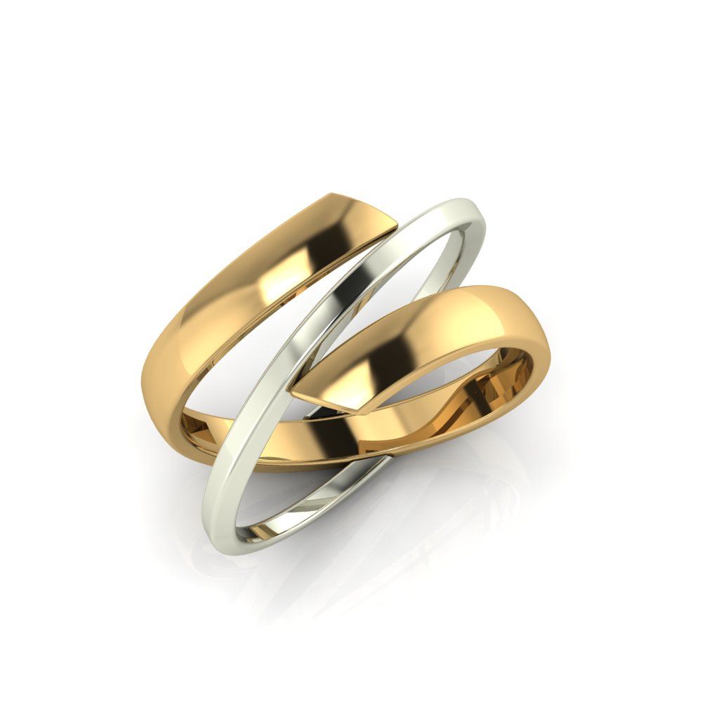 Перстень из красного+белого золота  (модель 02-2449.0.4000)