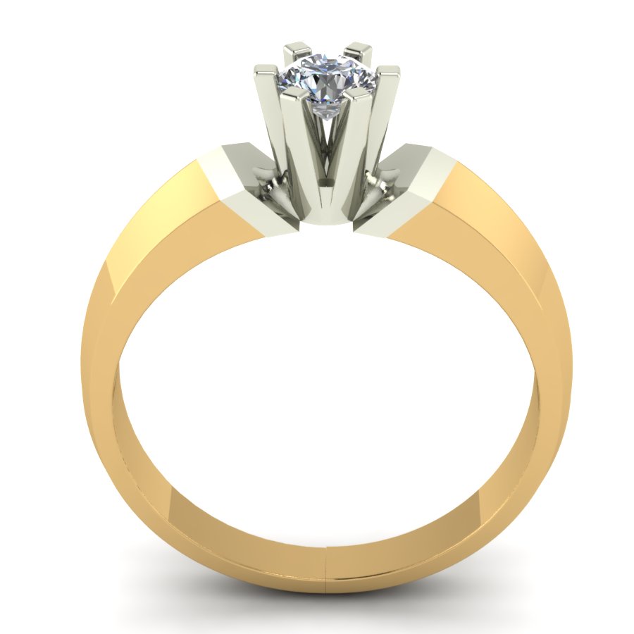 Перстень из красного+белого золота  с бриллиантом (модель 02-0797.0.4110) - 4