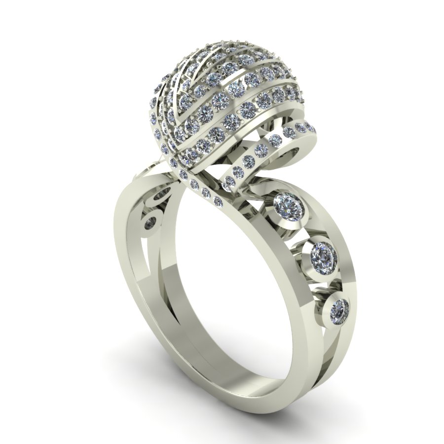 Перстень из белого золота  с бриллиантом (модель 02-0781.0.2110) - 5