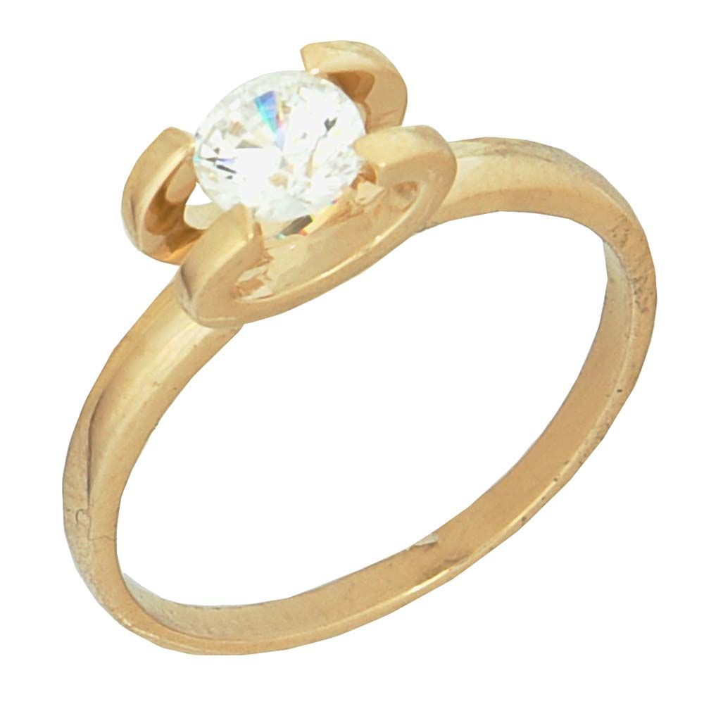 Перстень из красного золота  с цирконием (модель 02-0676.0.1401)