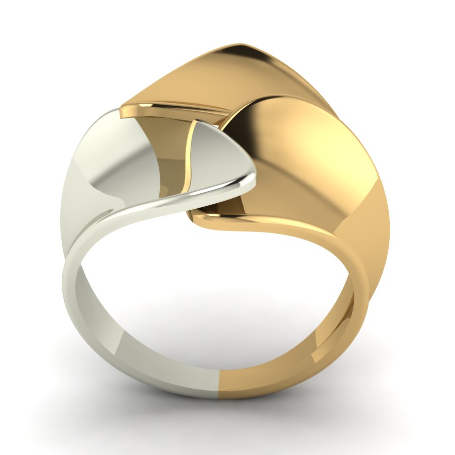 Перстень из красного+белого золота  (модель 02-1304.0.4000) - 4