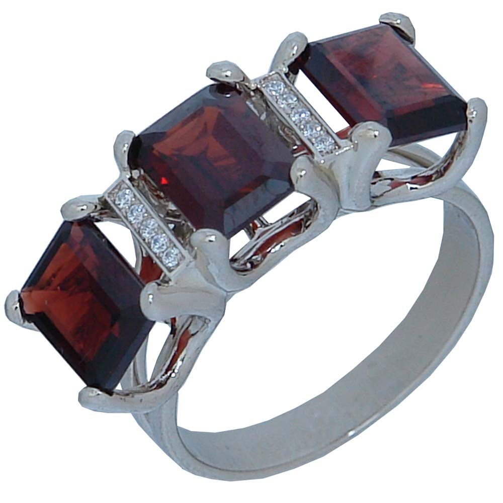 Перстень из красного+белого золота  с топазом (модель 02-0590.0.4220)