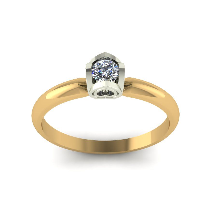 Перстень из красного+белого золота  с цирконием (модель 02-1340.0.4401)