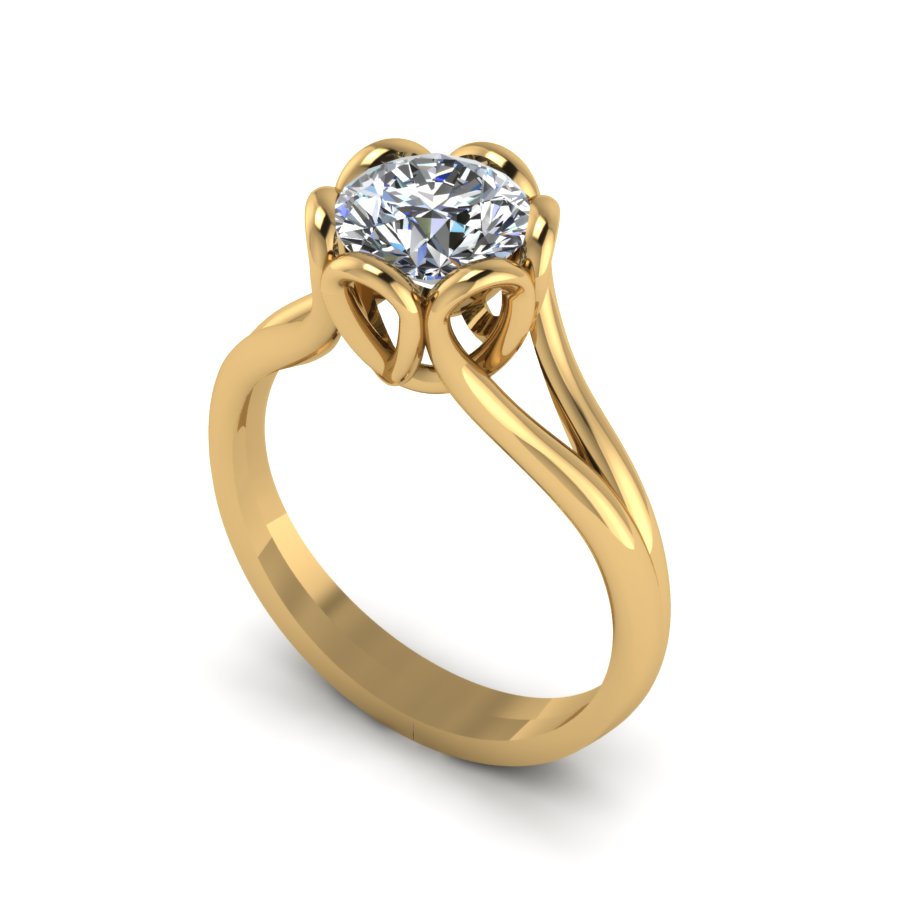 Перстень из красного золота  с цирконием (модель 02-1606.0.1401) - 5