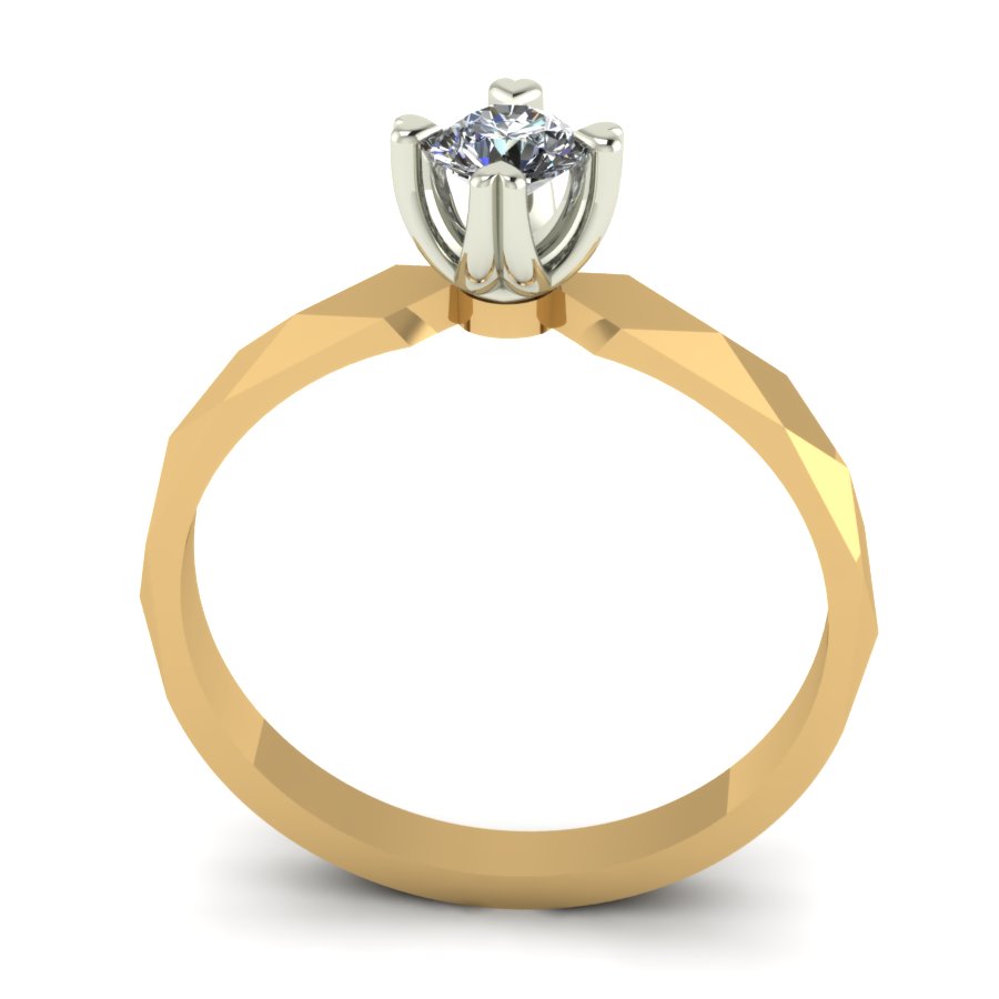 Перстень из красного+белого золота  с цирконием (модель 02-1341.0.4401) - 4