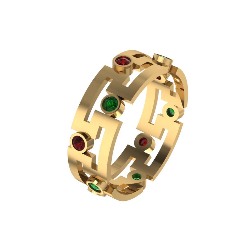 Перстень из красного золота  с гранатом (модель 02-1206.0.1210)