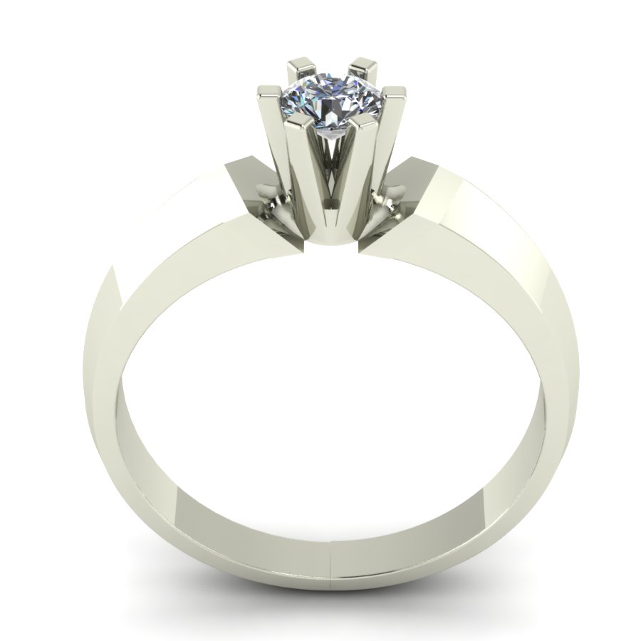 Перстень из белого золота  с бриллиантом (модель 02-0797.0.2110) - 2