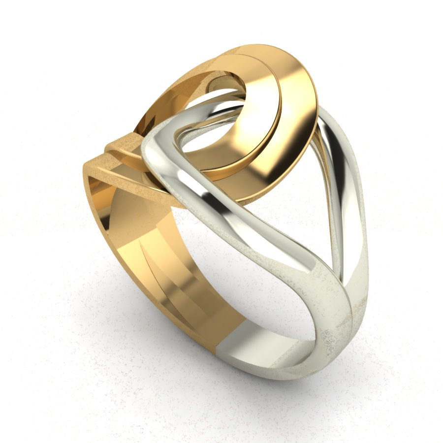 Перстень из красного+белого золота  (модель 02-1308.0.4000) - 1